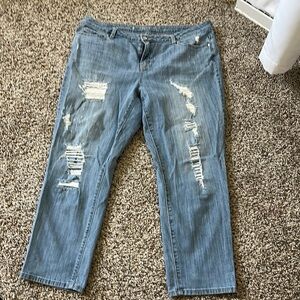 Distressed Blue Jeans